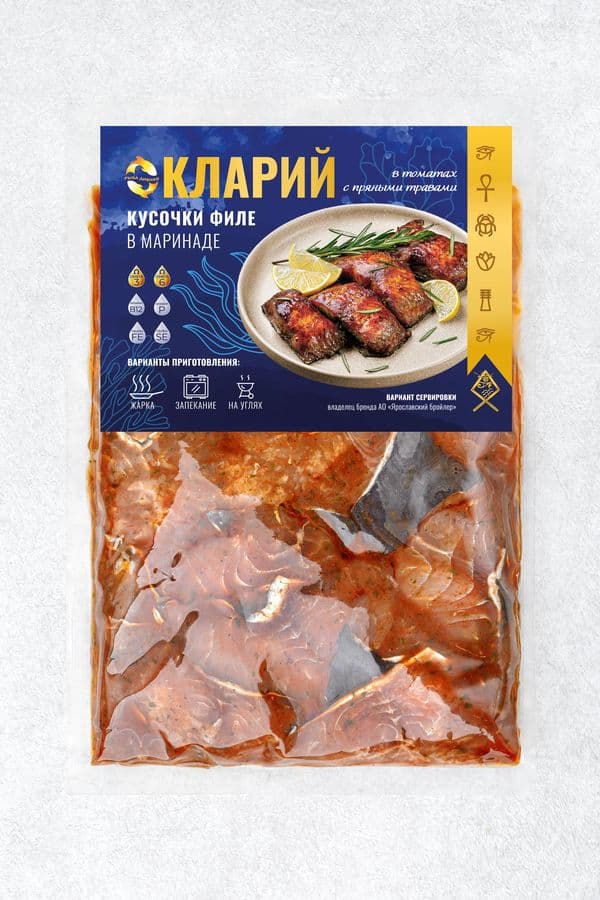 Превью товара Кусочки филе клариевого сома в маринаде охлажденные #1